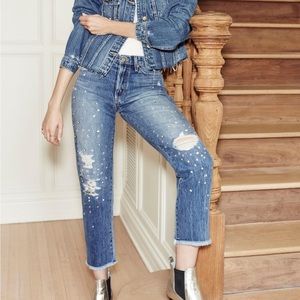 Joe Jeans Smith Rhinestone Crop Boyfriend Jeans
